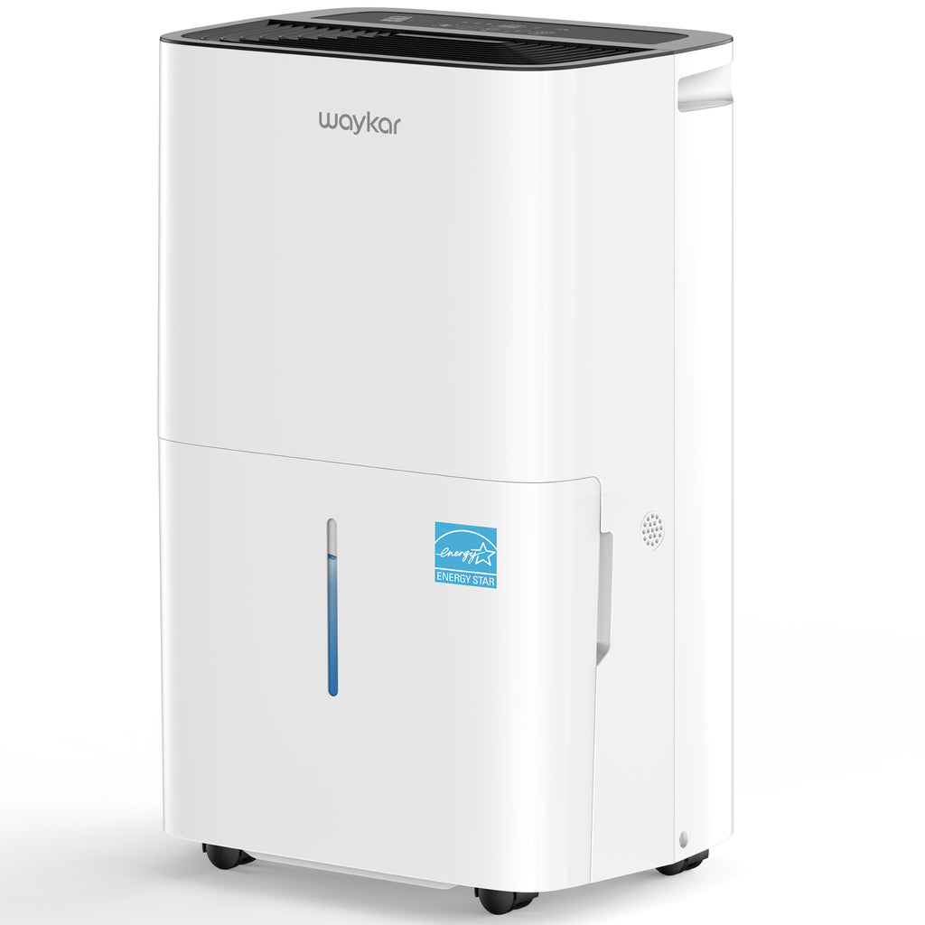 Waykar Dehumidifier, 25 Pint DOE (Max 80 Pint) for Home & Basements, 3500 Sq. Ft, Energy Star, Continuous Drain Hose