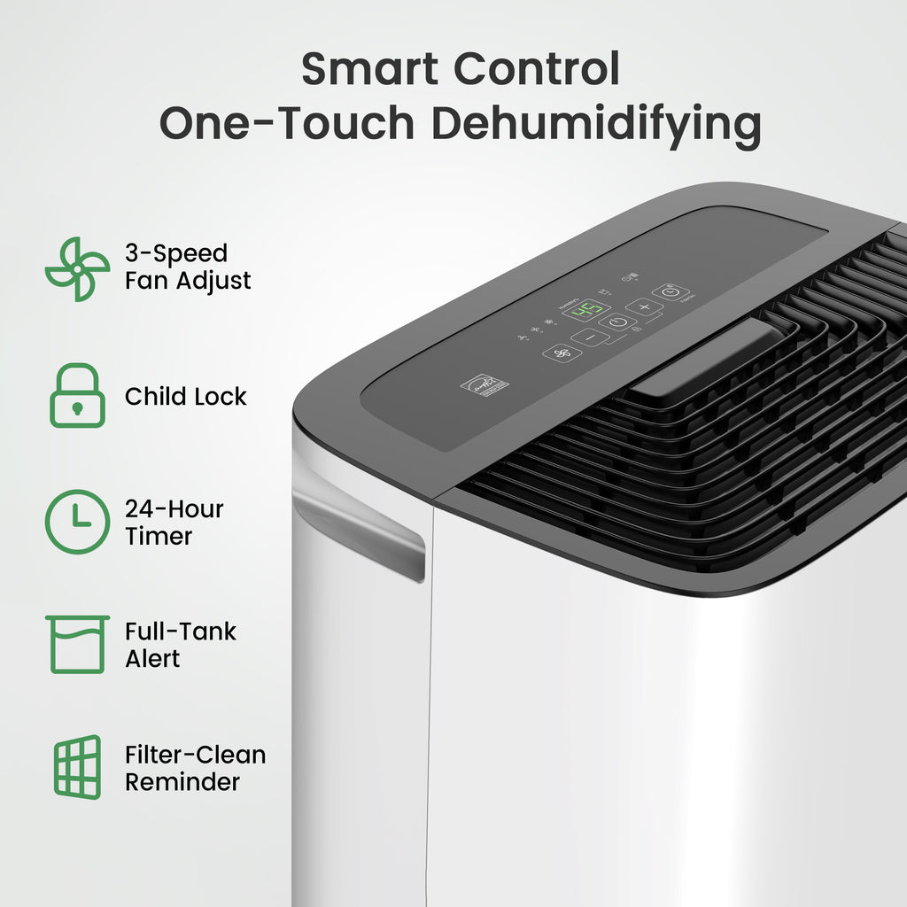 Waykar Dehumidifier, 25 Pint DOE (Max 80 Pint) for Home & Basements, 3500 Sq. Ft, Energy Star, Continuous Drain Hose