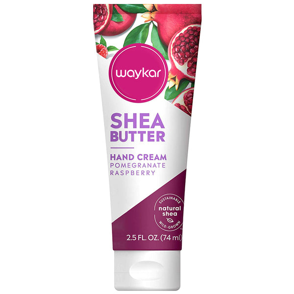 Waykar Hand Cream - Pomegranate Raspberry | Natural Shea Butter Hand Lotion and Skin Care | 24 Hour Hydration with Shea Butter & Oil | 2.5 oz