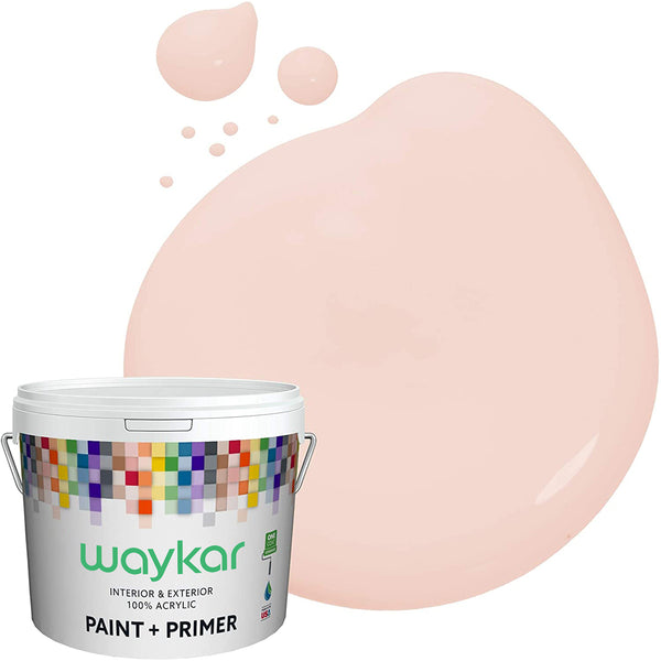 Waykar Interior Paint and Primer - Pink/Gypsy Bell, Eggshell Sheen, 1 Gallon, Premium Quality, High Hide, Low VOC, Washable, Microblend Reds Family