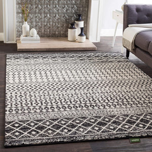 Waykar Chester Boho Moroccan Area Rug, 2 ft x 3 ft, Black