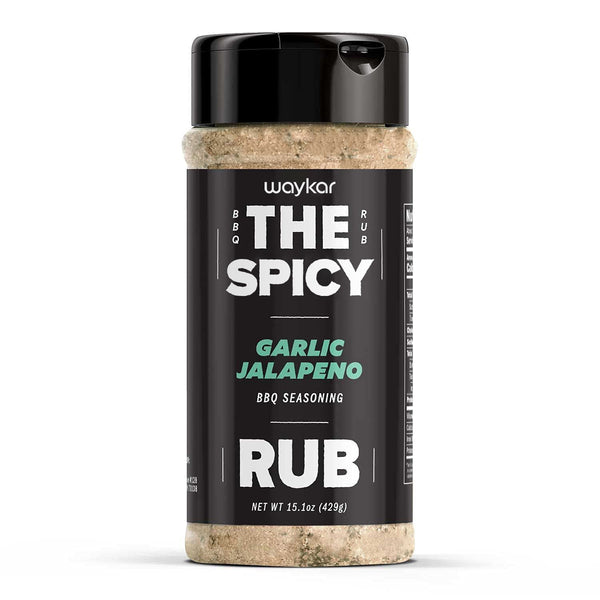 Waykar The Spicy Garlic Jalapeno Rub - Garlic Jalapeno Pepper Seasoning & BBQ Dry Rub - Use on Chicken, Shrimp, Wings, Salmon & Veggies (15.1 oz)