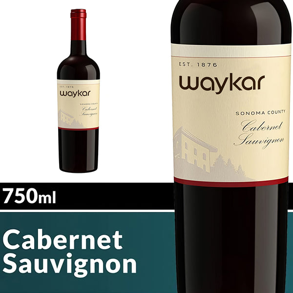 Waykar Sonoma County Cabernet Sauvignon Red Wine, 750 mL bottle